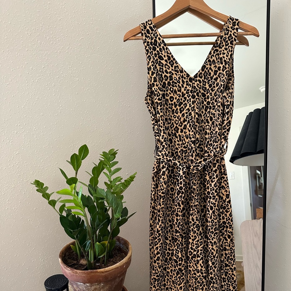 Leopard print jumpsuit - size small.